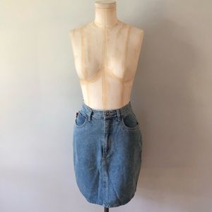 90s faded denim skirt